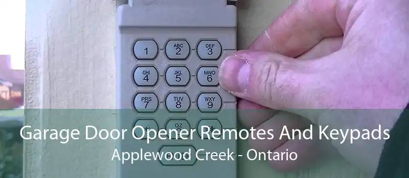 Garage Door Opener Remotes And Keypads Applewood Creek - Ontario