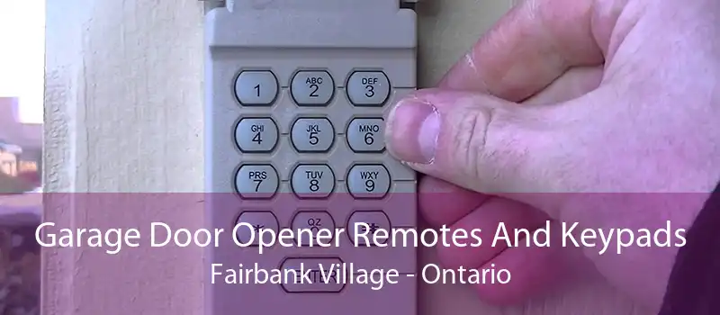 Garage Door Opener Remotes And Keypads Fairbank Village - Ontario
