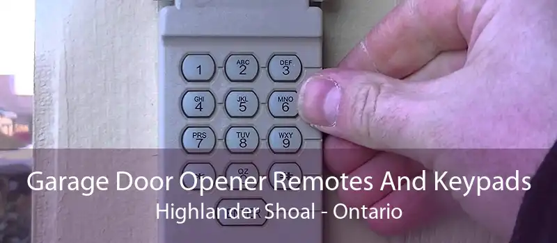 Garage Door Opener Remotes And Keypads Highlander Shoal - Ontario