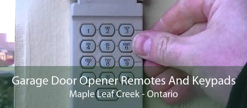 Garage Door Opener Remotes And Keypads Maple Leaf Creek - Ontario