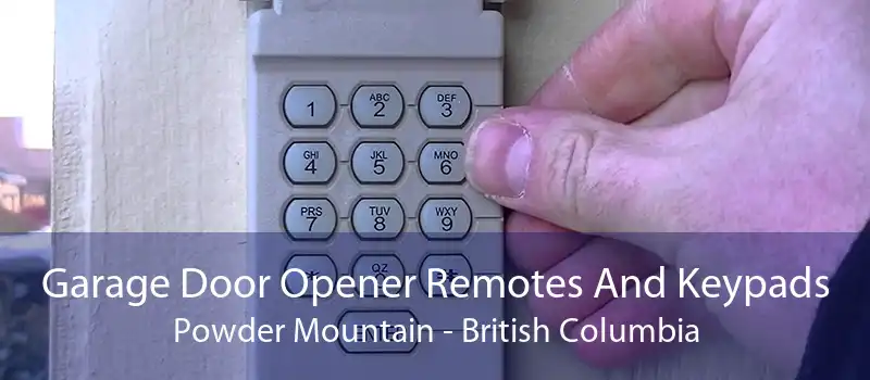 Garage Door Opener Remotes And Keypads Powder Mountain - British Columbia