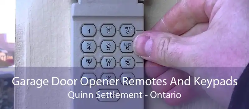 Garage Door Opener Remotes And Keypads Quinn Settlement - Ontario