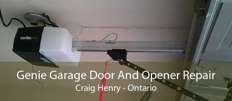 Genie Garage Door And Opener Repair Craig Henry - Ontario