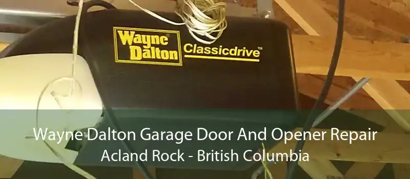 Wayne Dalton Garage Door And Opener Repair Acland Rock - British Columbia