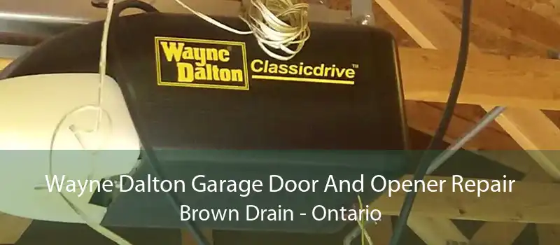 Wayne Dalton Garage Door And Opener Repair Brown Drain - Ontario