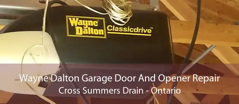 Wayne Dalton Garage Door And Opener Repair Cross Summers Drain - Ontario