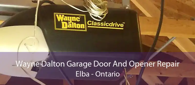 Wayne Dalton Garage Door And Opener Repair Elba - Ontario